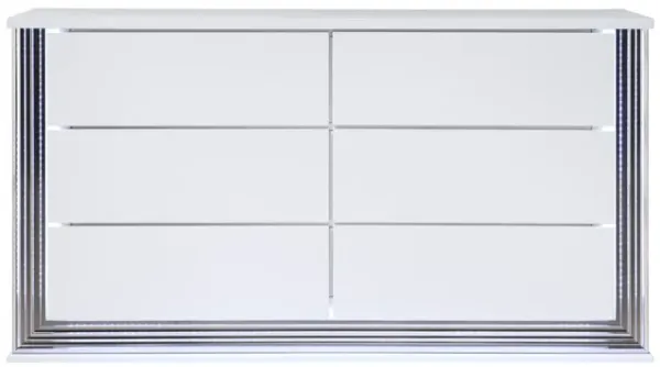 Moon - Smooth Dresser With LED - White