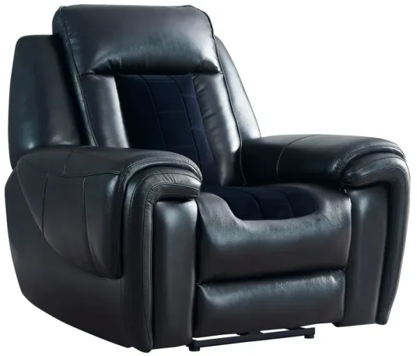 Clark - Blanche / Velvet Power Recliner With LED - Black