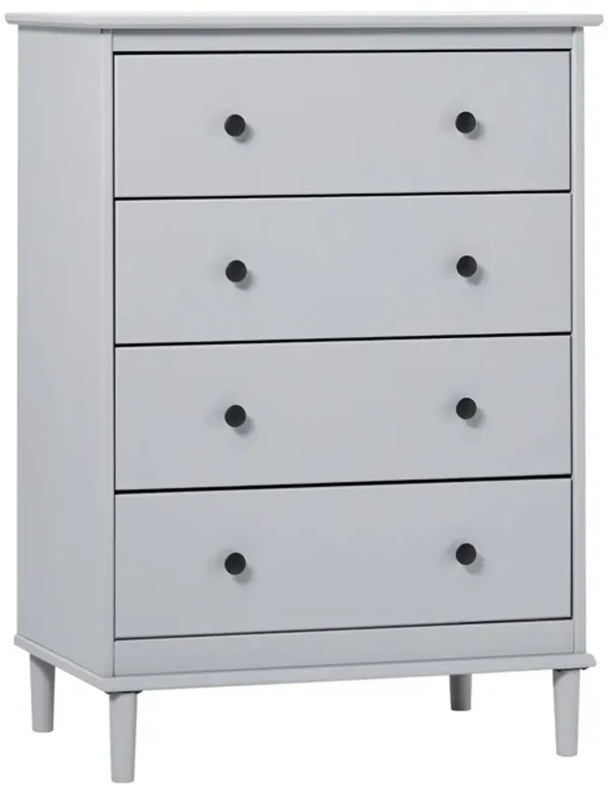 Classic 4 Drawer Solid Wood Dresser - Gray