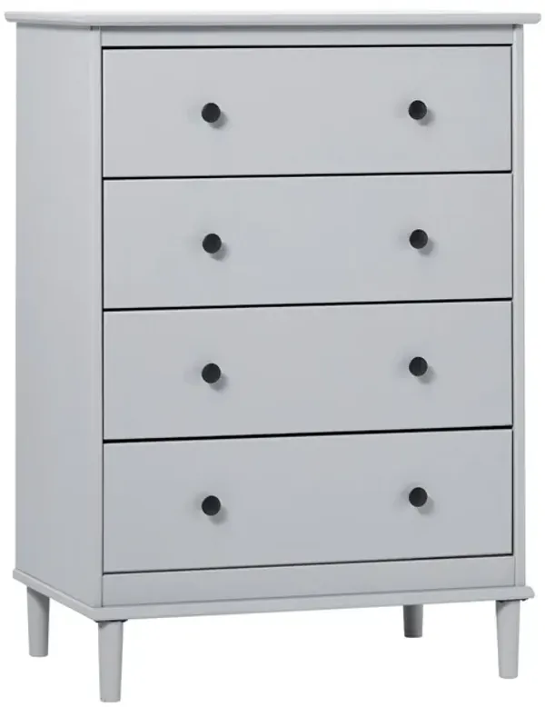 Classic 4 Drawer Solid Wood Dresser - Gray