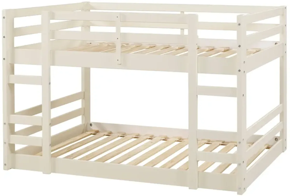 Classic Solid Wood Stackable Twin Over Twin Bunk Bed Frame - White