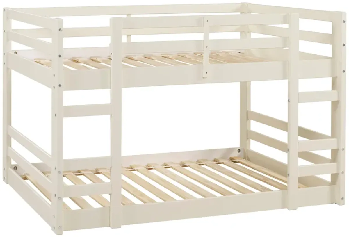 Classic Solid Wood Stackable Twin Over Twin Bunk Bed Frame - White