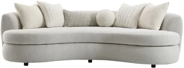 Iniko - Boucle Sofa With Toss Pillows - Beige