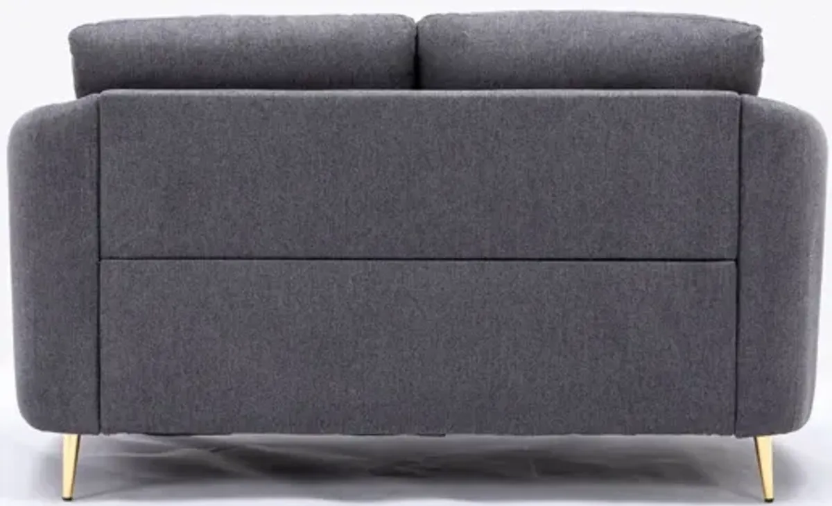 Yuina - Linen Loveseat - Gray