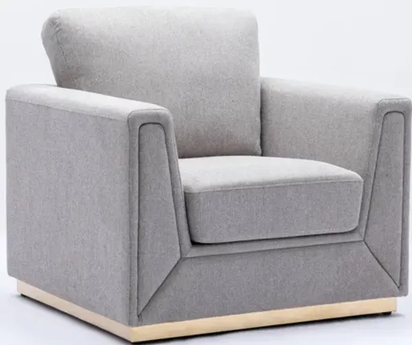 Valin - Linen Chair For Living Room - Gray