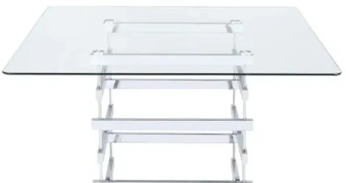 Nadie - Clear Glass Top Counter Height Table - Chrome