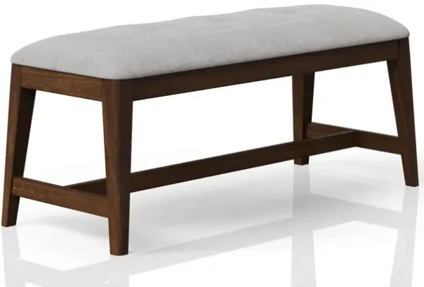 Backless Upholstered Dining Bench Mid Century Seating - Beige