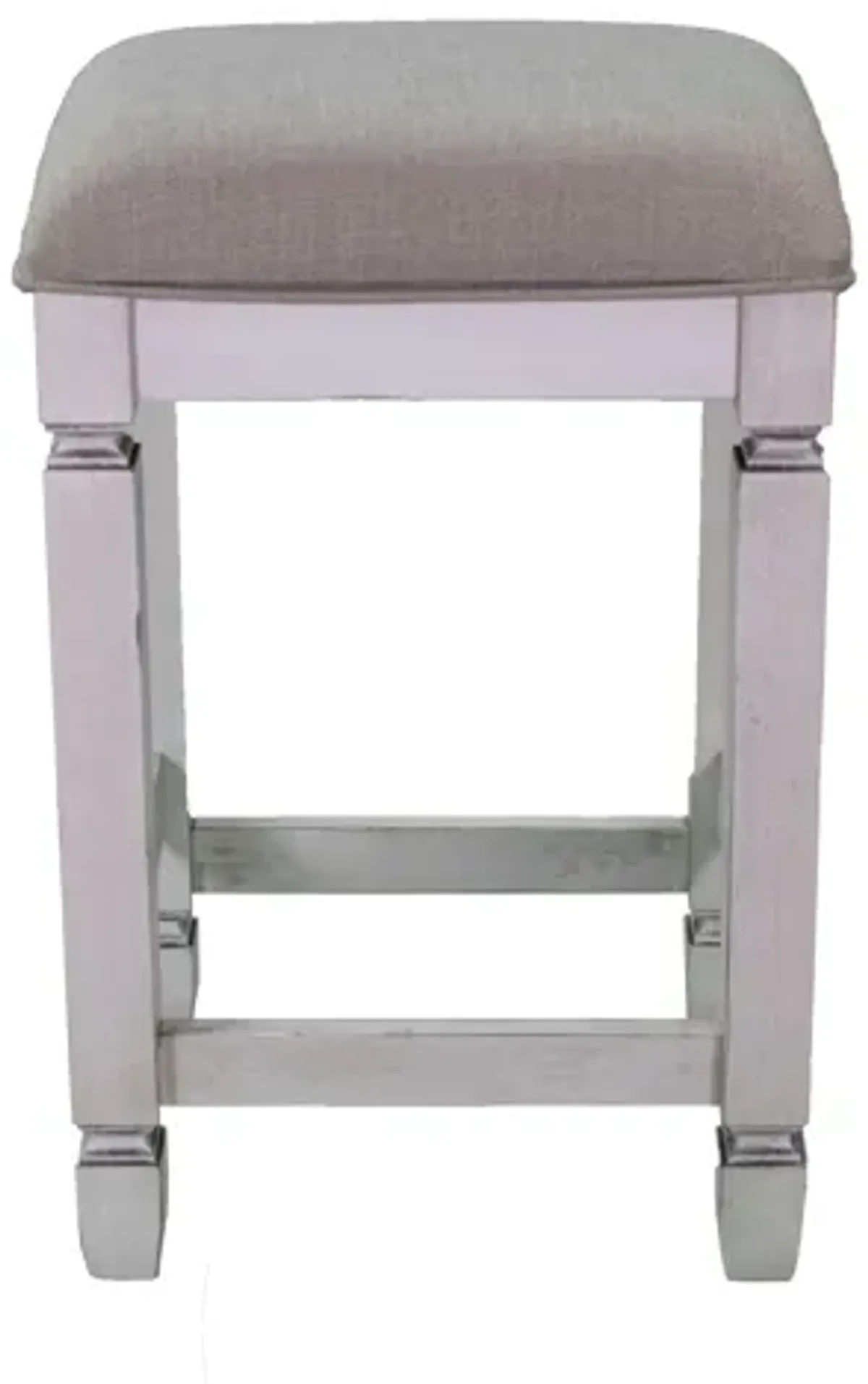 Console Table With 4 Stools - Antique White