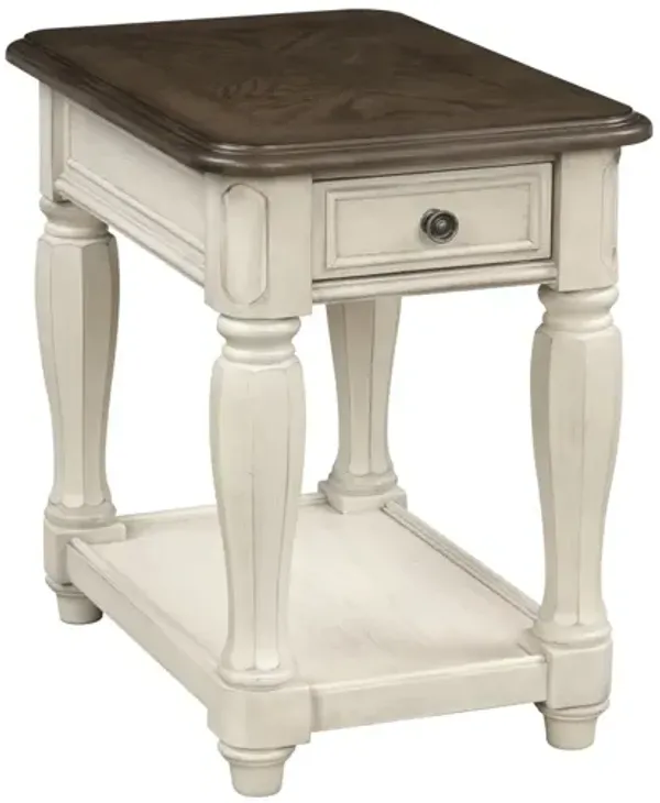 Chairside Table With Storage - Antique White