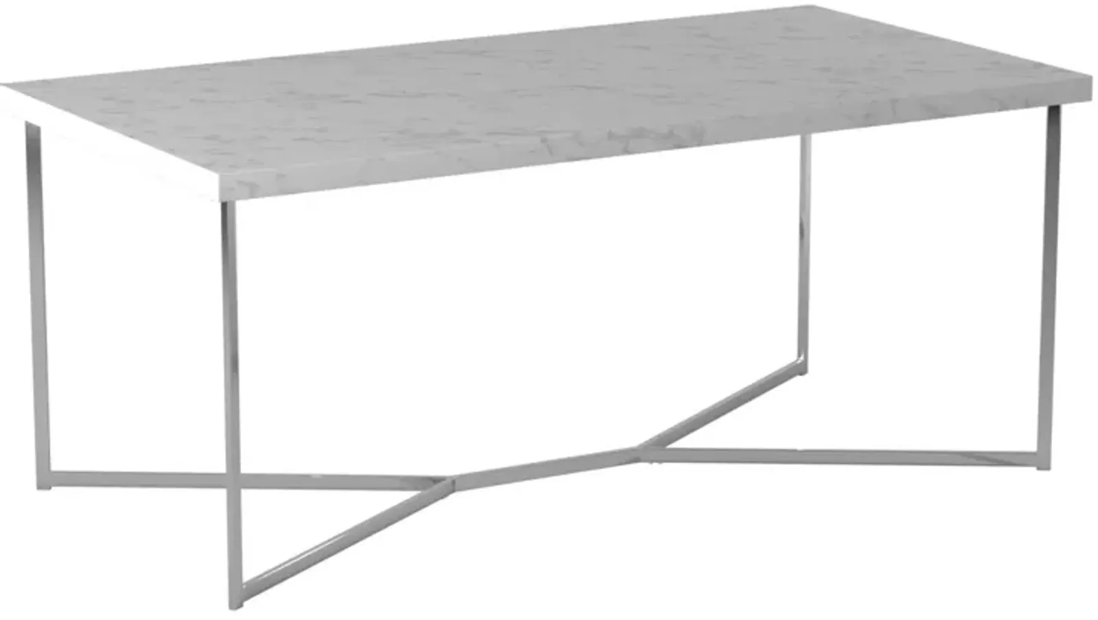 Modern Glam Metal And Faux Marble Coffee Table