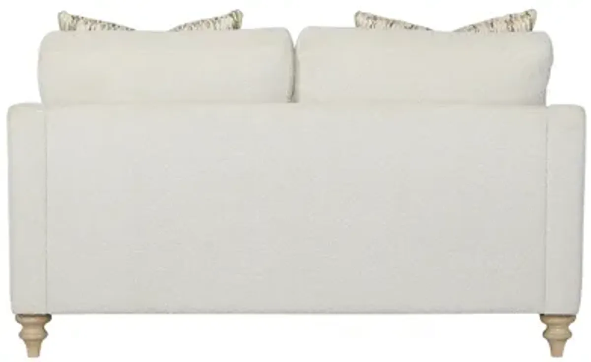 Loveseat Reversable Cushion With 2 Pillows - Off White