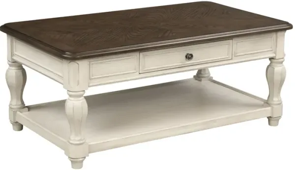 Two Toned Cocktail Table With Storage - Ancient White