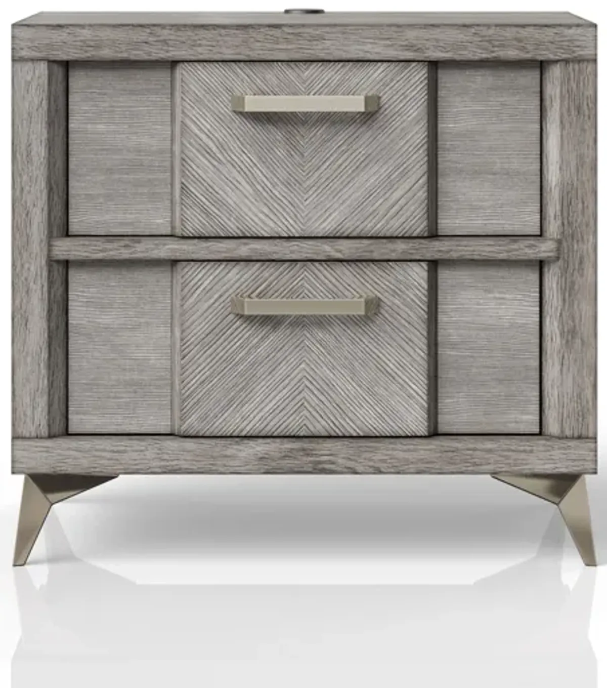 2 Drawer Night Bookmatched Veneers - Gray