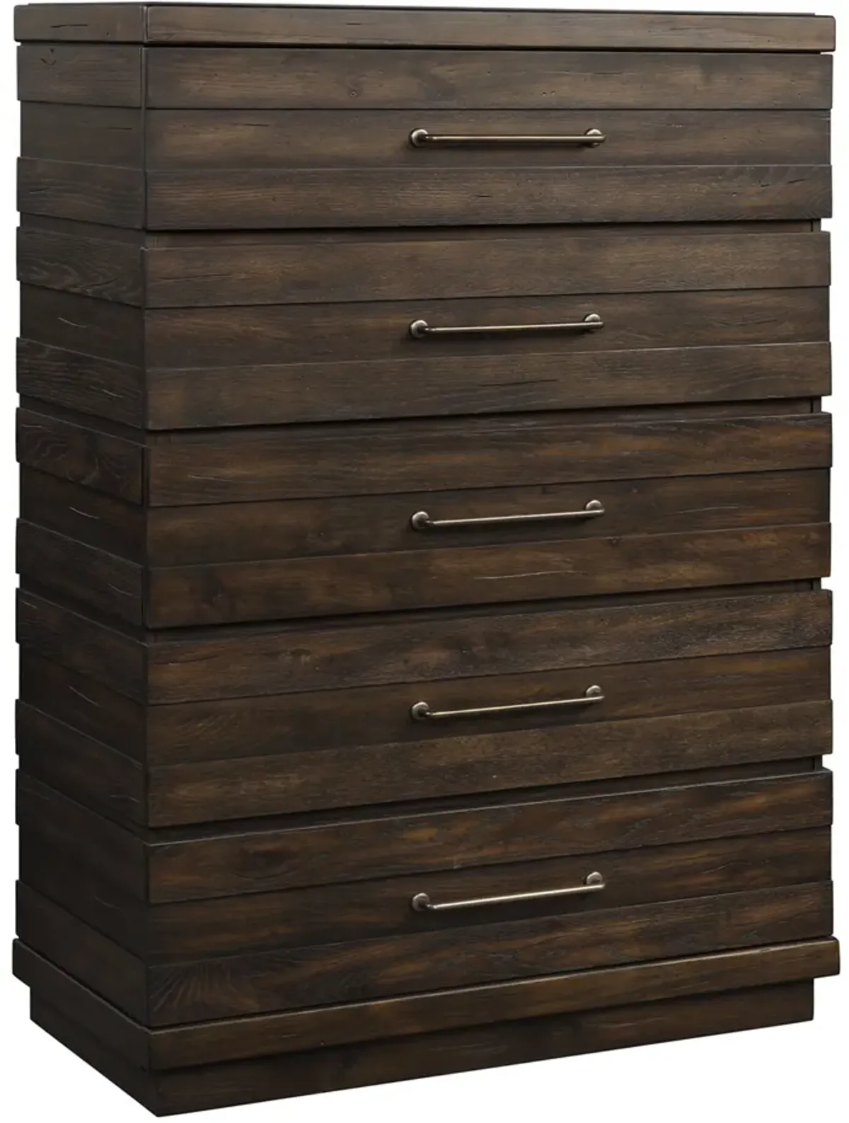 Indutrial Farmhouse 5 Drawer Chest - Brown