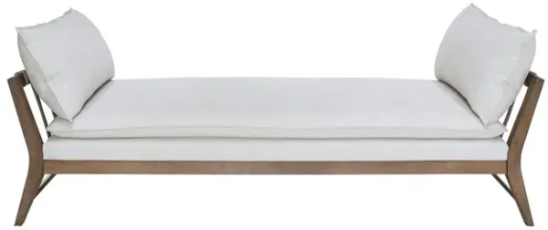 Daybed With Leather Strap Detail - White