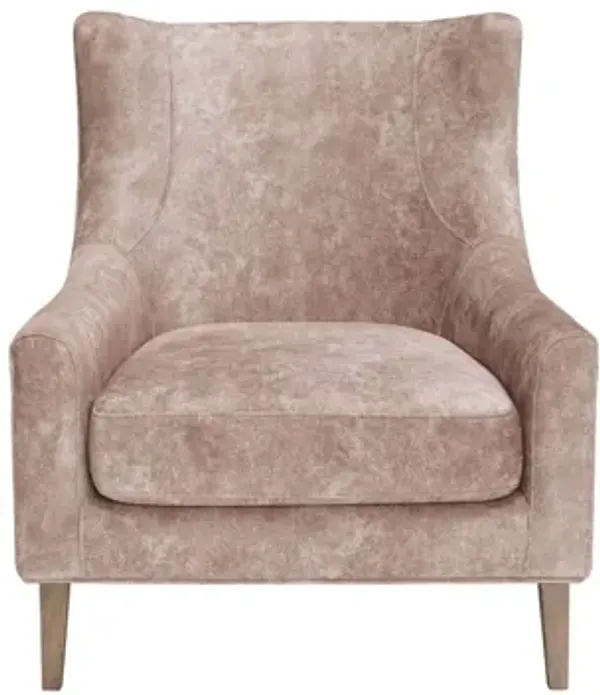 Hi Back Accent Chair - Light Brown