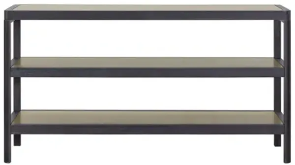Console Table With Metal Insets - Black