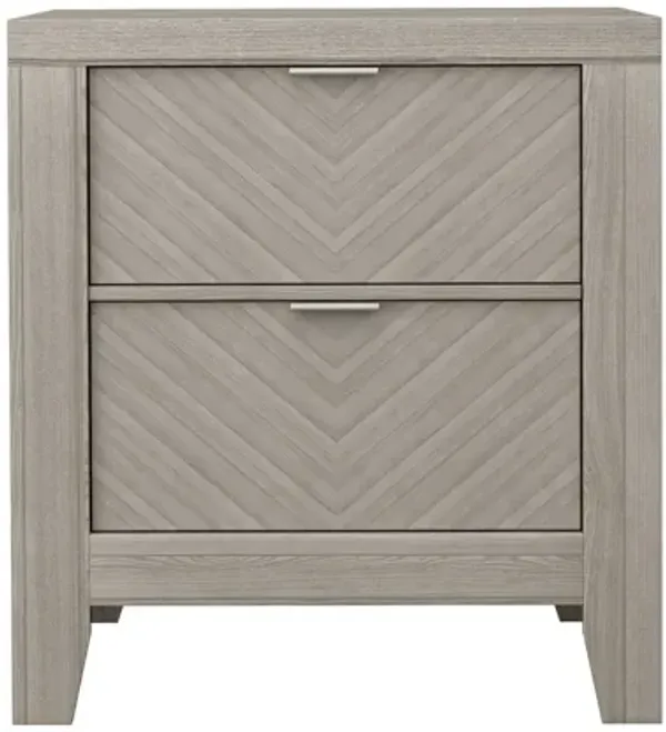 2 Drawer Nightstand - Light Gray