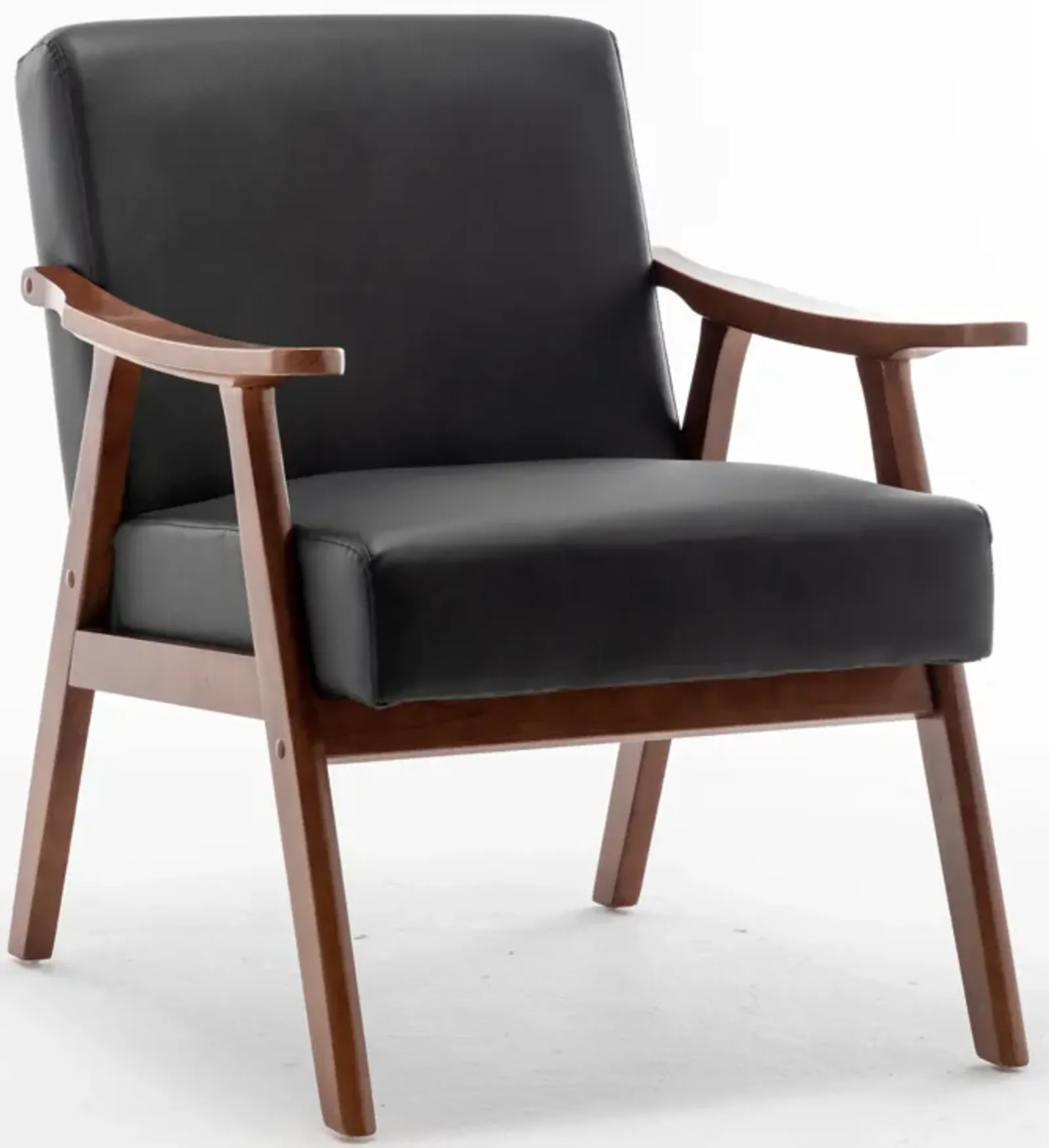 Accent Chair, Classic, Mid Century Modern For Extra Seating - Black