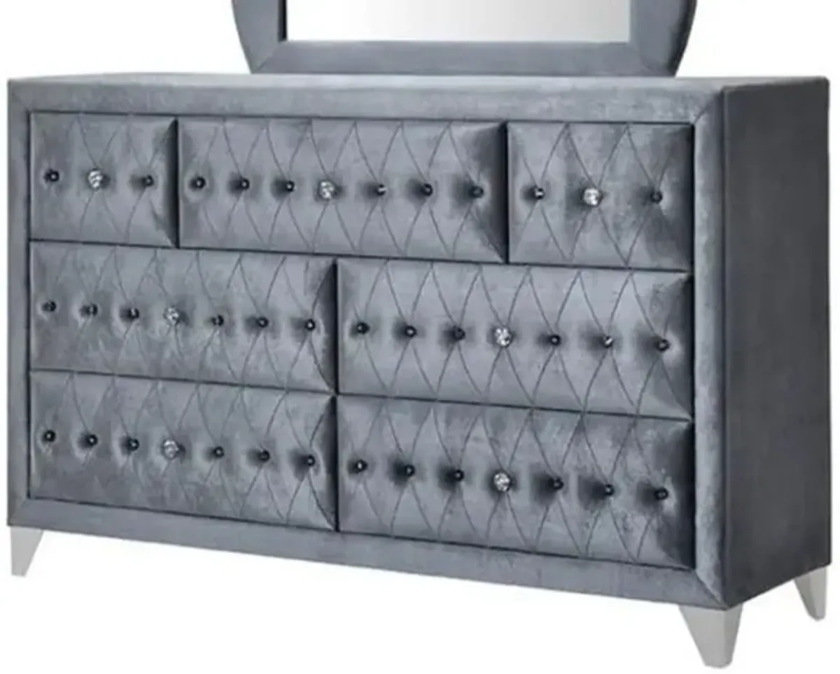 Dante - Velvet Dresser - Gray