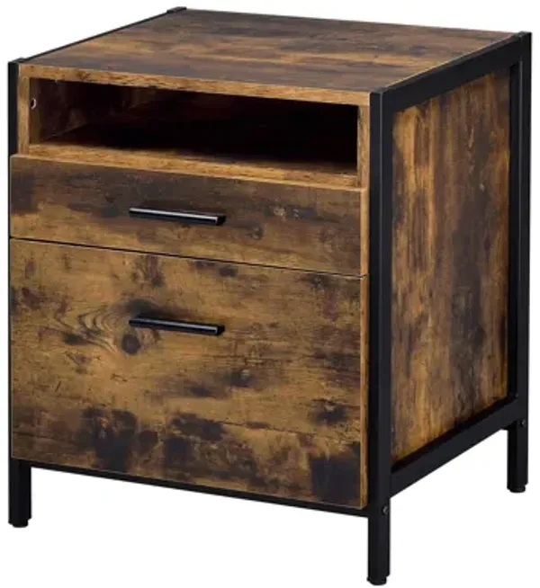 Juvanth - Rustic Nightstand - Oak