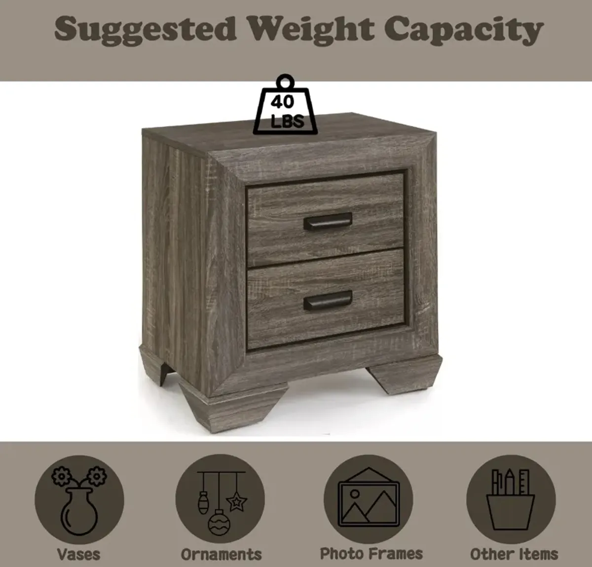 Lyndon - Weathered Grain Nightstand - Gray