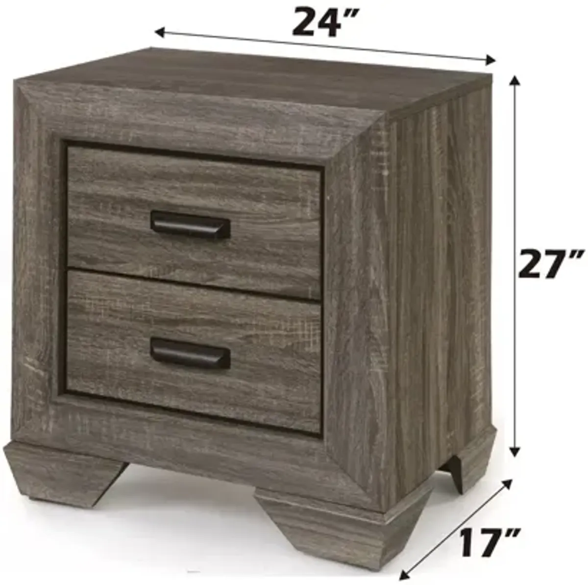 Lyndon - Weathered Grain Nightstand - Gray