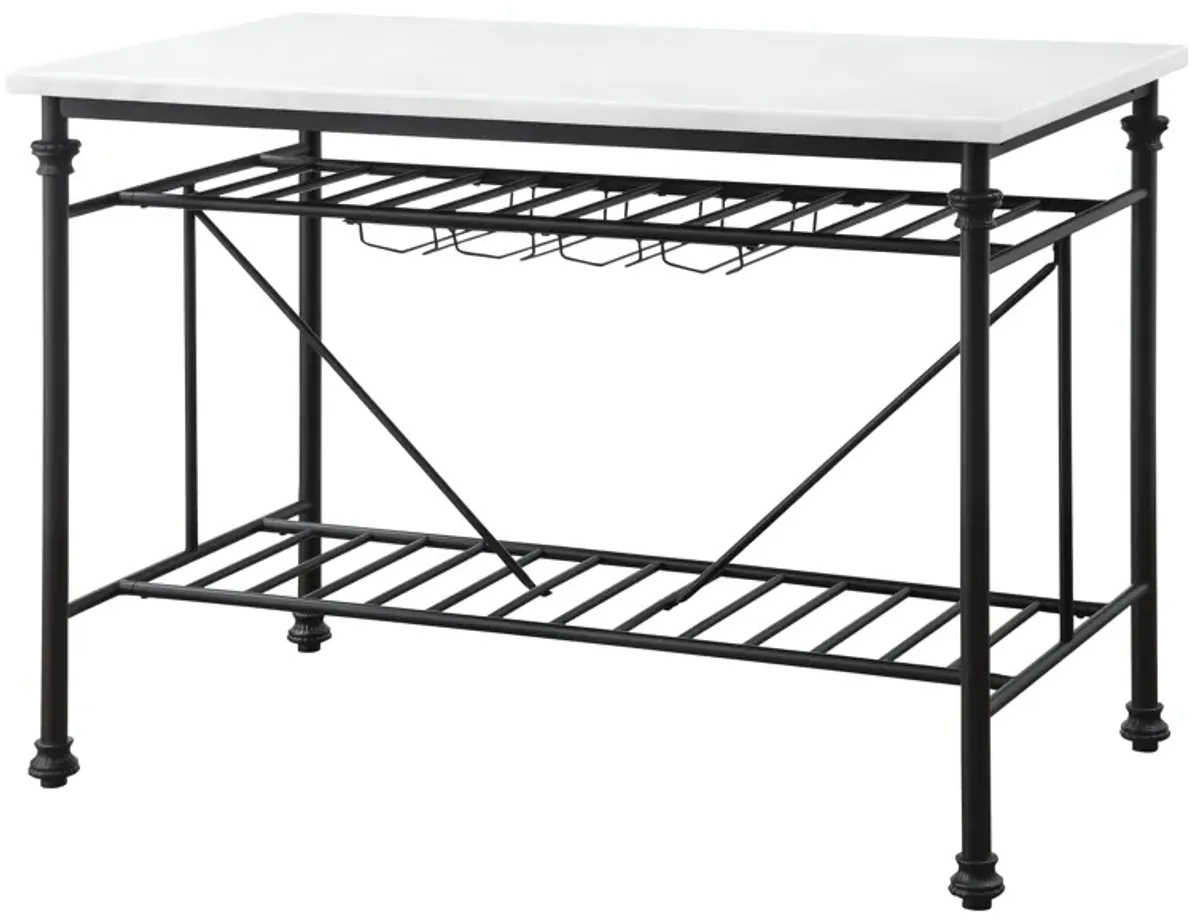 Mera - Marble Top Kitchen Island - Gray / Marble