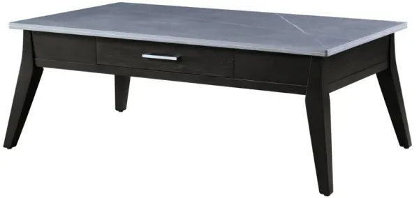 Zemocryss - Sintered Stone Top Coffee Table - Dark Brown / Gray