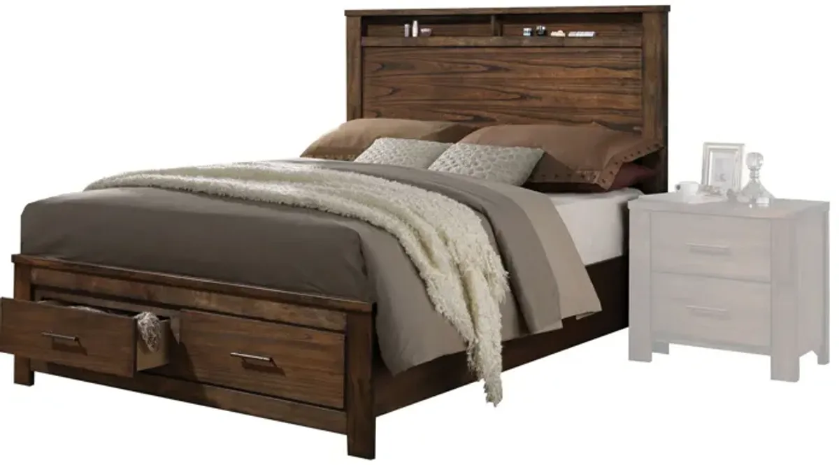 Merrilee - Eastern King Bed With Storage - Oak