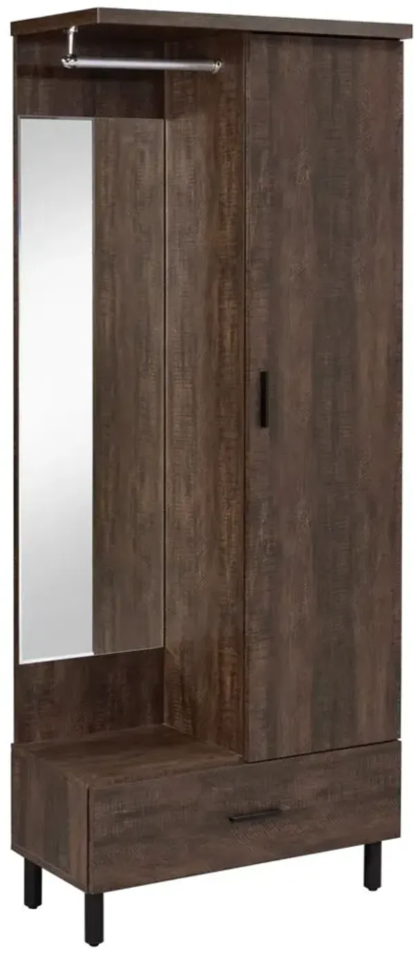 Tsula - Rustic Walnut Hall Tree - Walnut