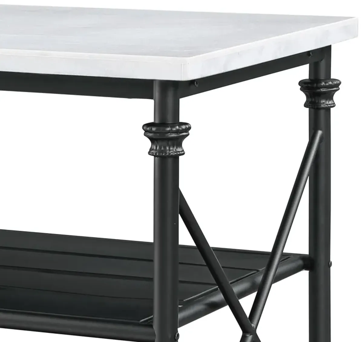 Brahm - Marble Top Kitchen Island - Gray / White Marble