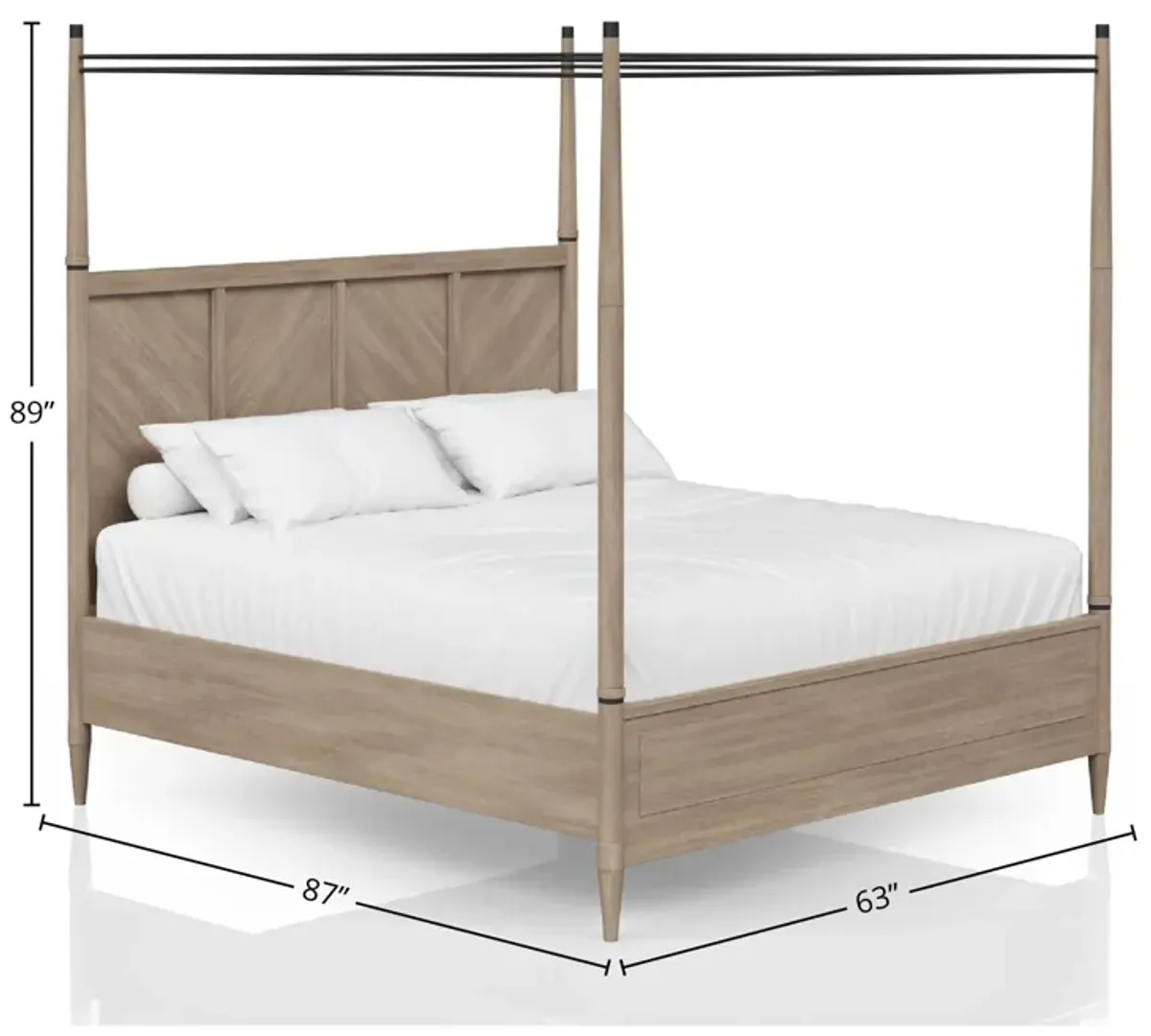 Transitional Styling Canopy Bed