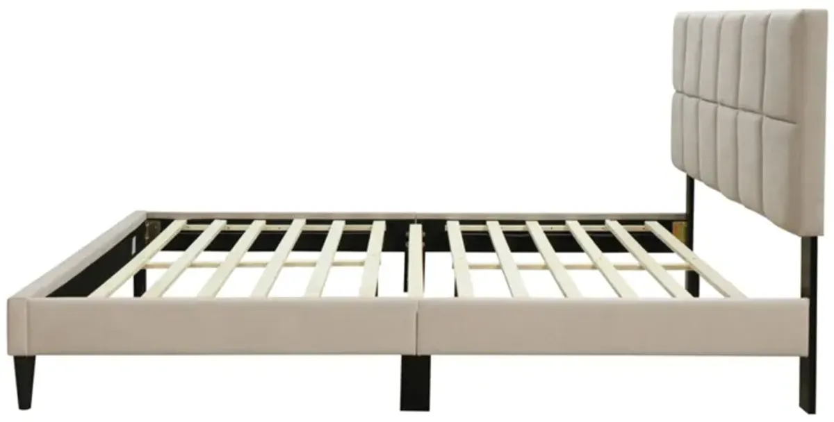 Full Sized Squares Bed In A Box With USB - Light Gray