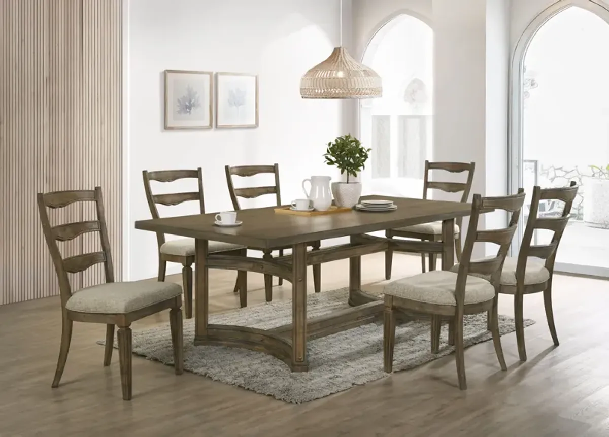 Parfield - 7 Pieces Dining Room Set - Light Brown / Oak