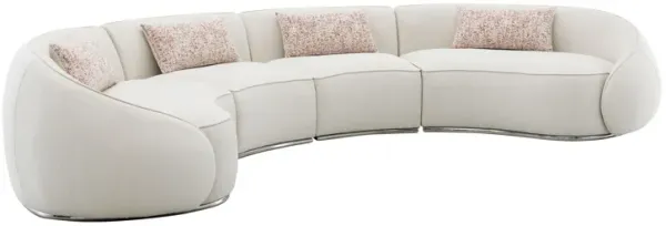 Sahara - Boucle Sectional Sofa With 3 Pillows - Beige