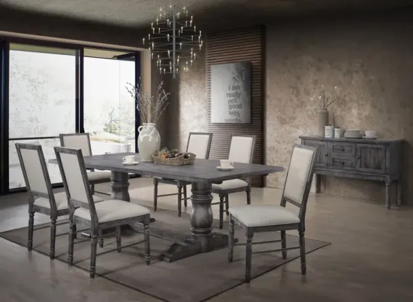 Leventis - 7 Pieces Dining Room Set - Gray