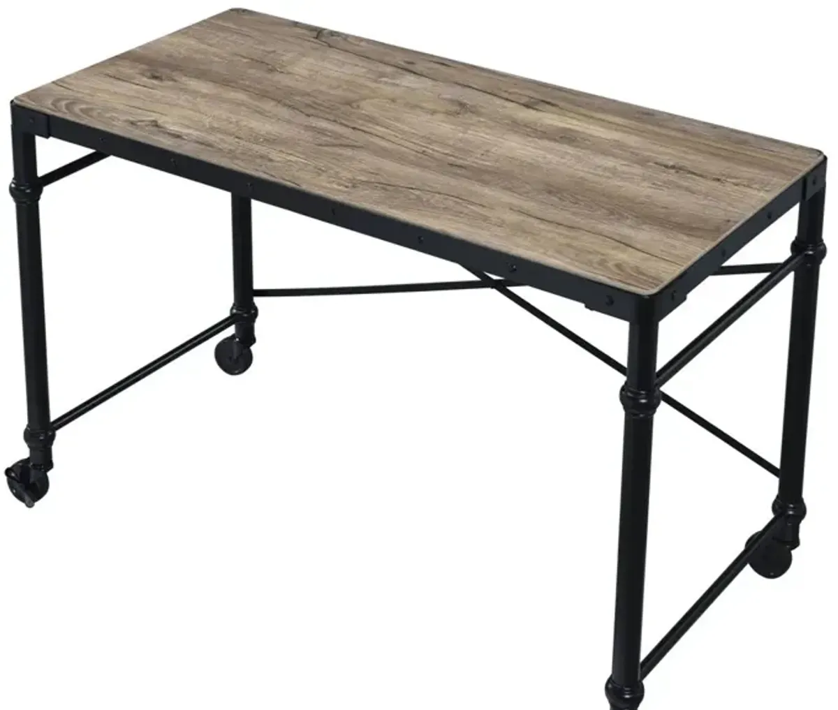 Oklarth - Rustic Writing Desk - Black / Oak