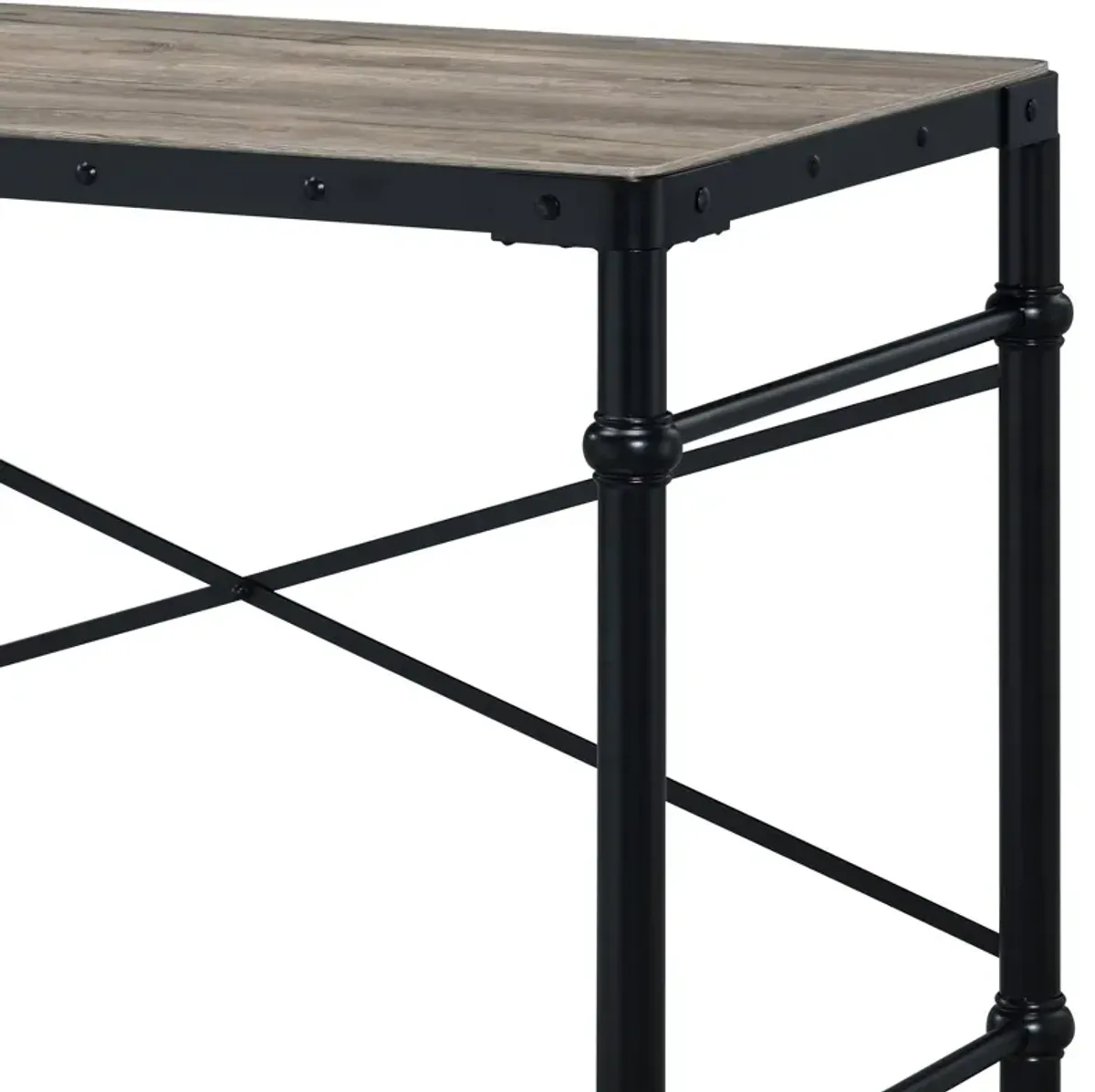 Oklarth - Rustic Writing Desk - Black / Oak