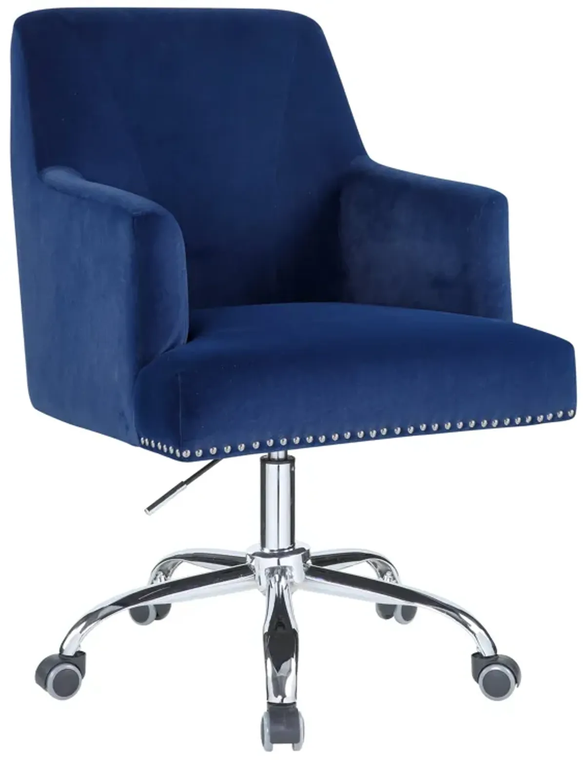 Trenerry - Velvet Office Chair - Blue / Chrome