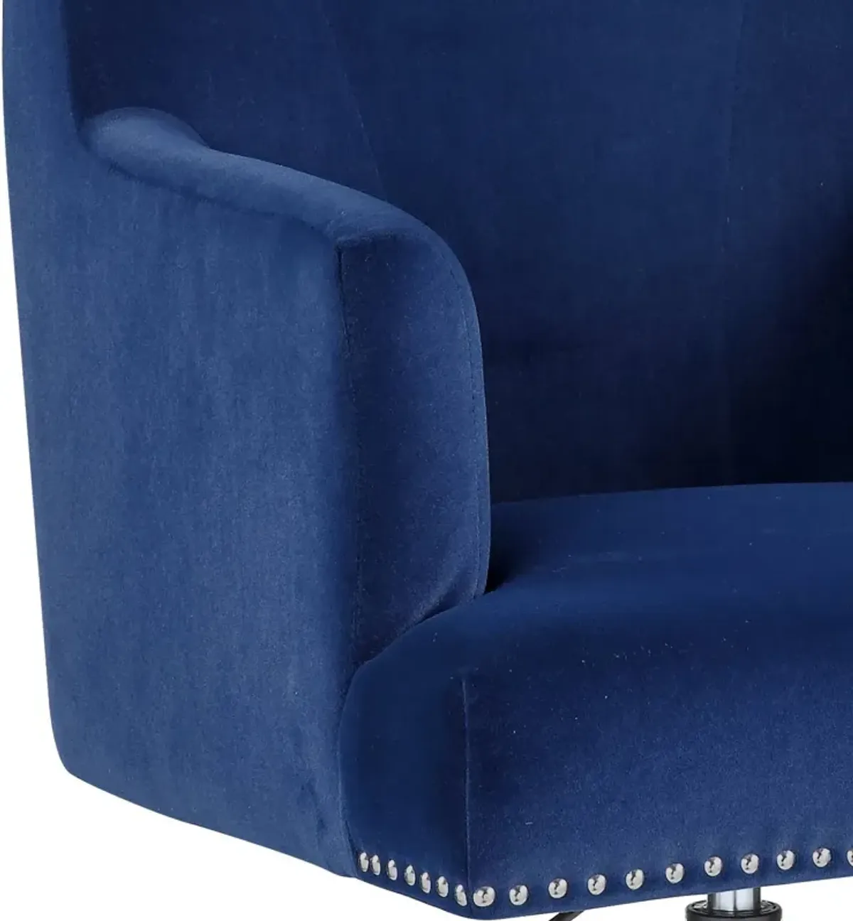 Trenerry - Velvet Office Chair - Blue / Chrome