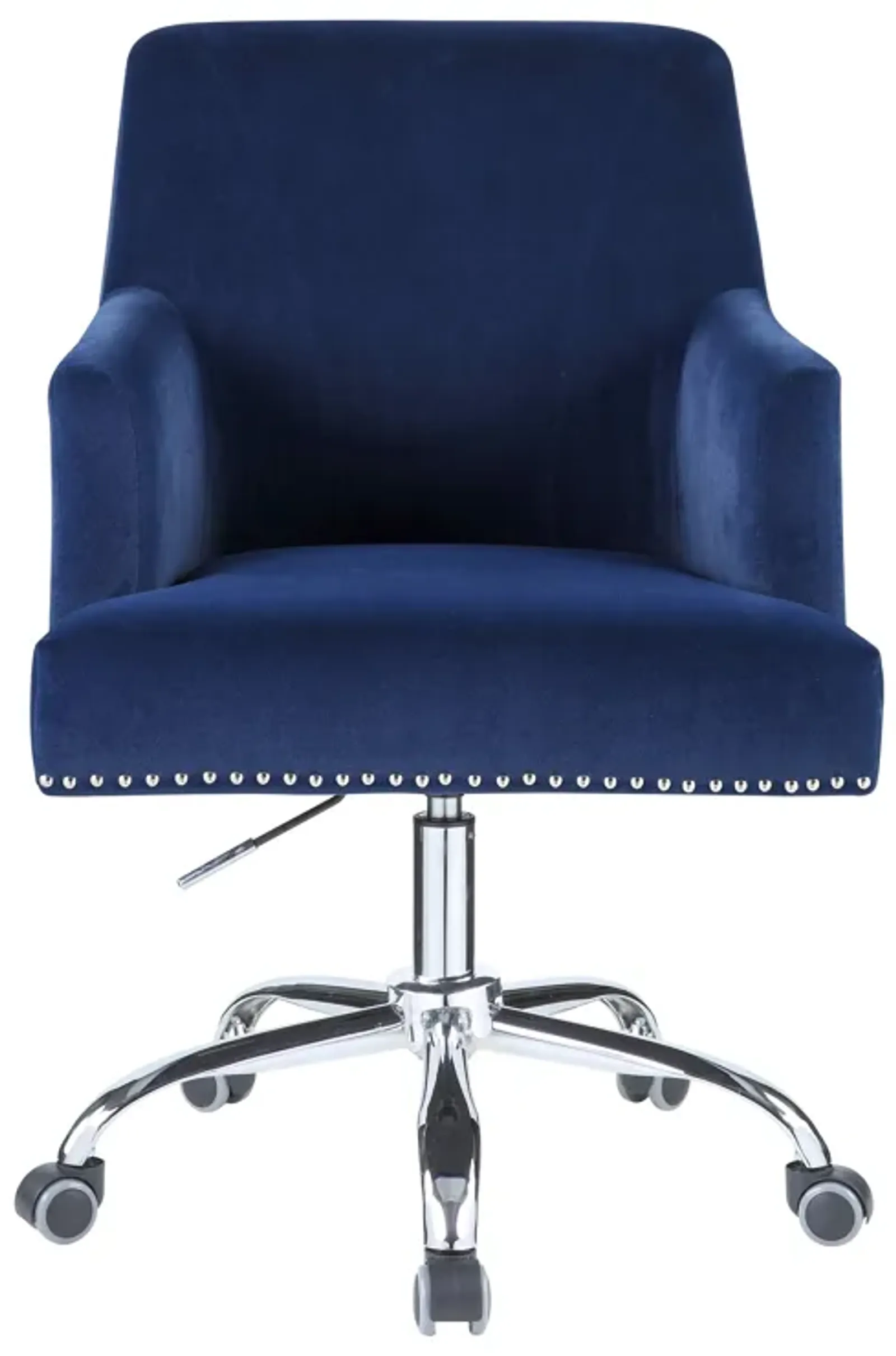 Trenerry - Velvet Office Chair - Blue / Chrome