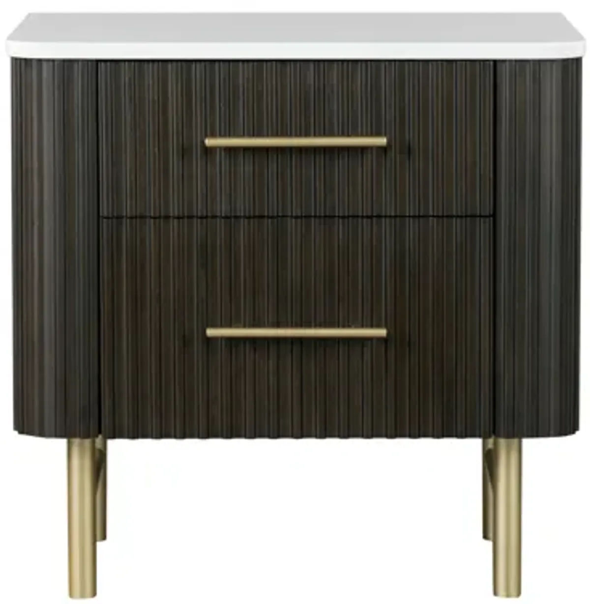 Clayten - Marble Top Nightstand - Espresso