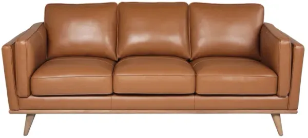 Modern Leather Sofa - Caramel