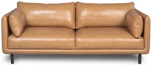 Modern Leather Sofa - Camel