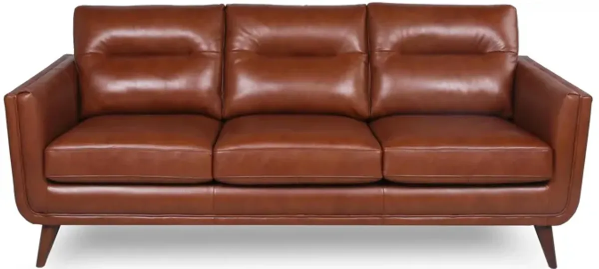 Mid-Century Leather Sofa