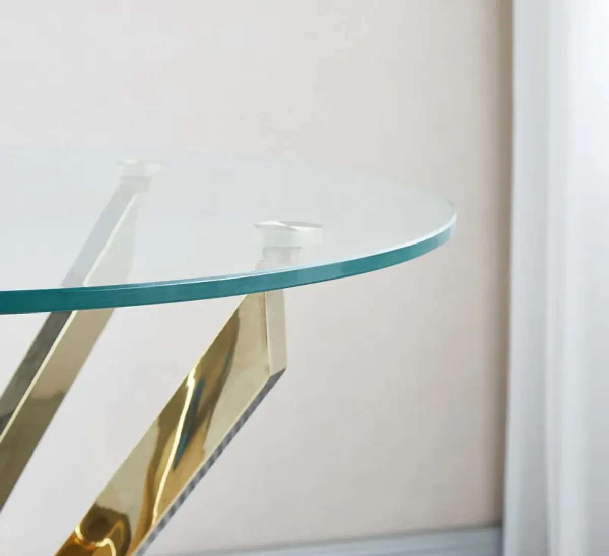 Modern Round Tempered Glass Coffee Table With Chrome Legs