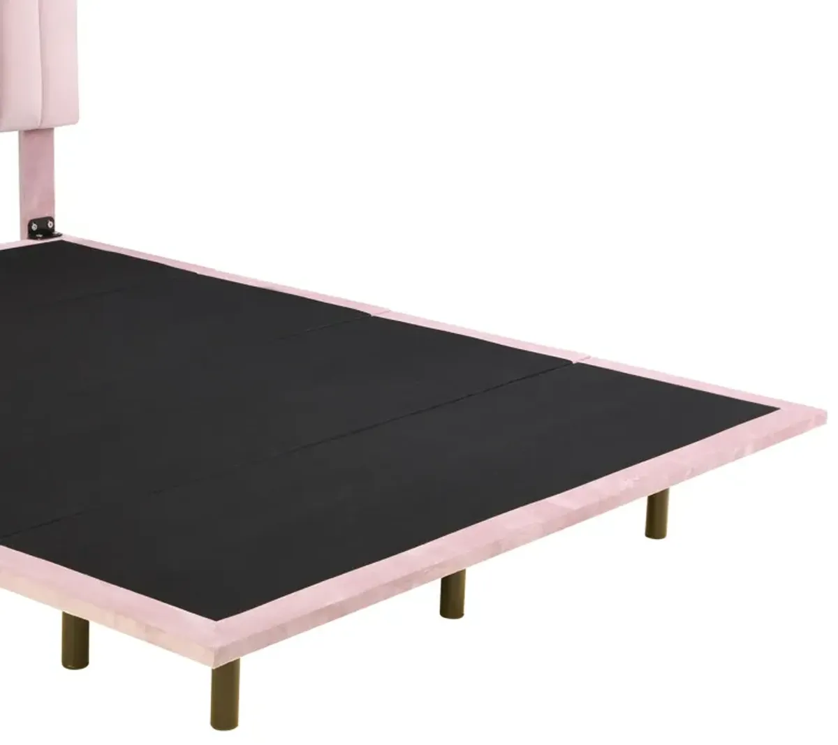 Upholstered Bed With Sensor Light And Headboard, Floating Velvet Platform Bed