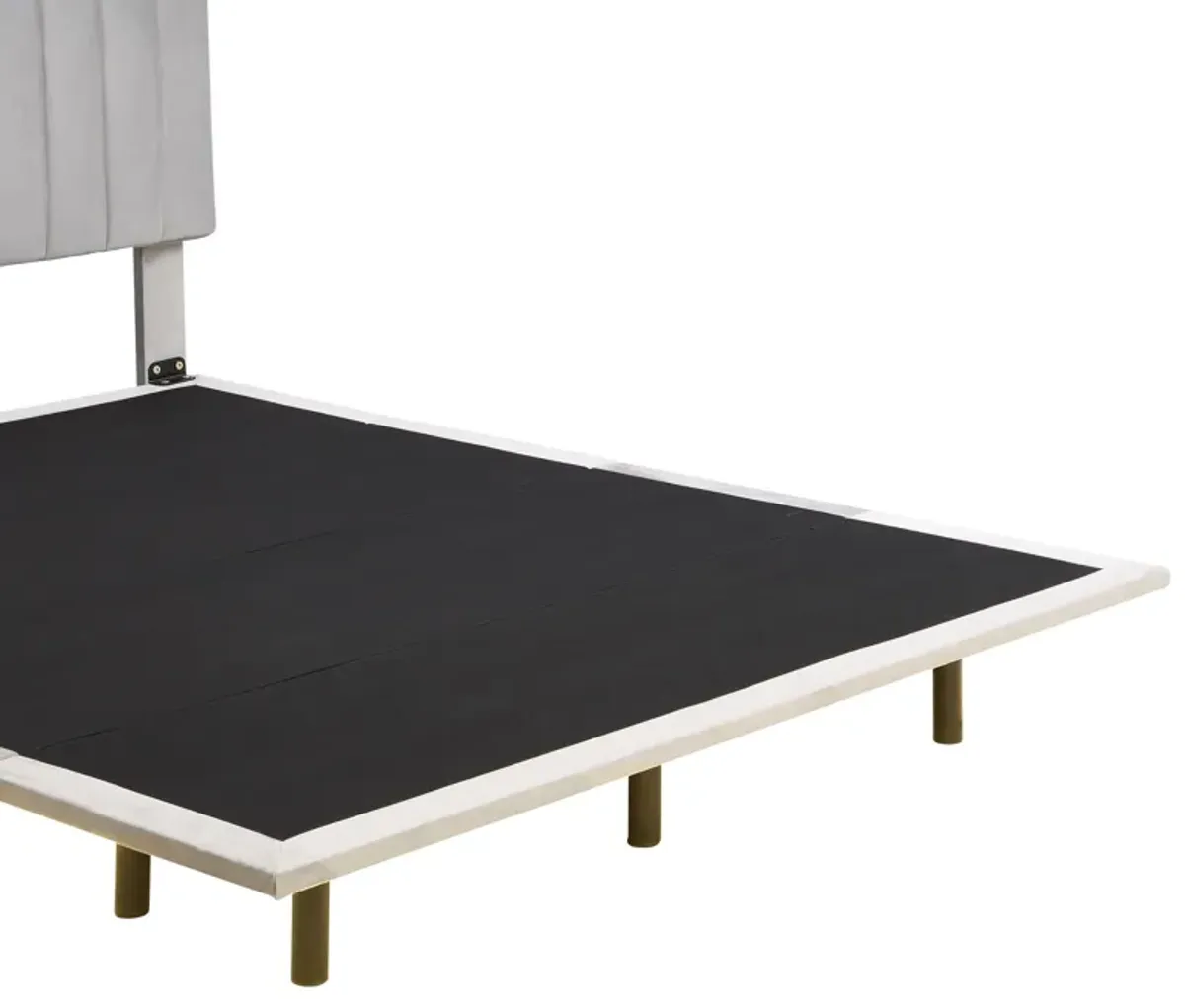 Upholstered Bed With Sensor Light And Headboard, Floating Velvet Platform Bed