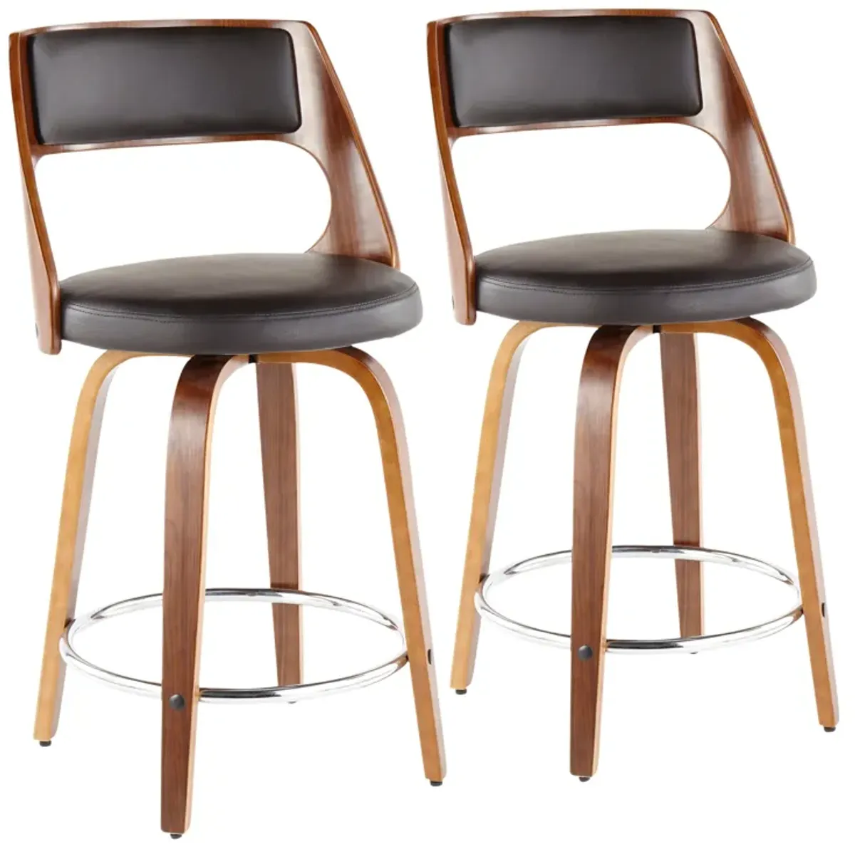 Cecina - Mid Century Modern Counter Stool With Swivel (Set of 2)